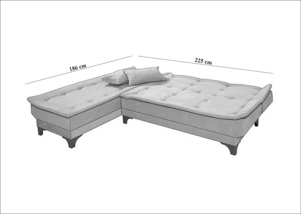 Kënd-sofa krevati Atelier del Sofa, kënd majtas, ngjyrë antracit - 7