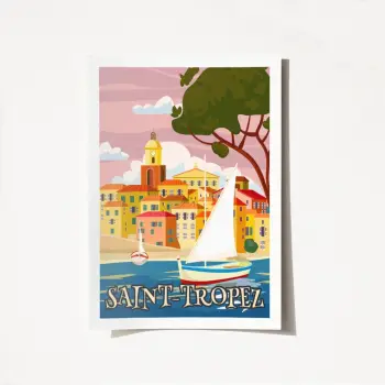 Poster A3 Saint Tropez, shumëngjyrësh, 29.7x42cm