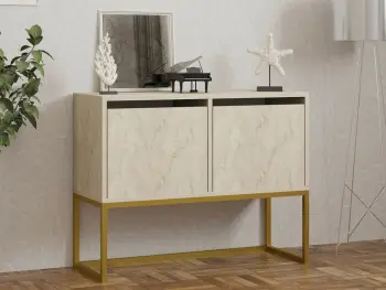 Konsol Zermat, ngjyrë travertine, Hanah Home