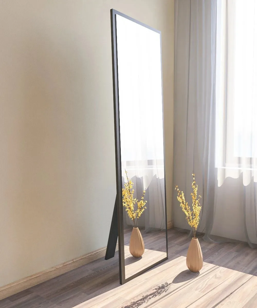 Pasqyrë qëndrore në dysheme, Hanah Home Tessa, e zezë - 1