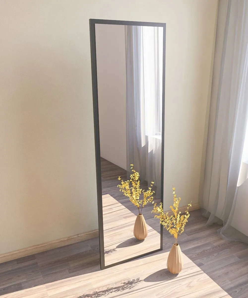 Pasqyrë qëndrore në dysheme, Hanah Home Tessa, e zezë - 2