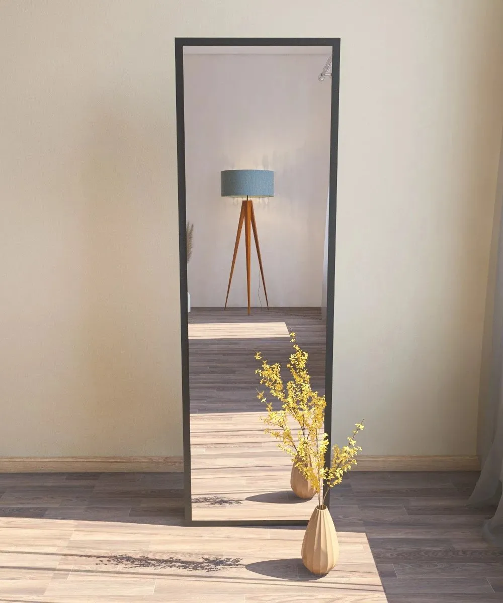 Pasqyrë qëndrore në dysheme, Hanah Home Tessa, e zezë - 3