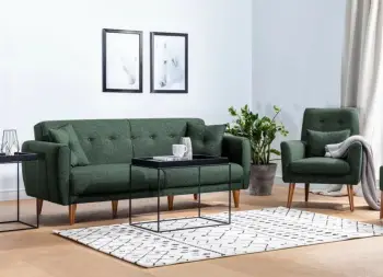 Set divani me shtrat Atelier del Sofa, Aria-TKM07-1070, ngjyrë e gjelbër