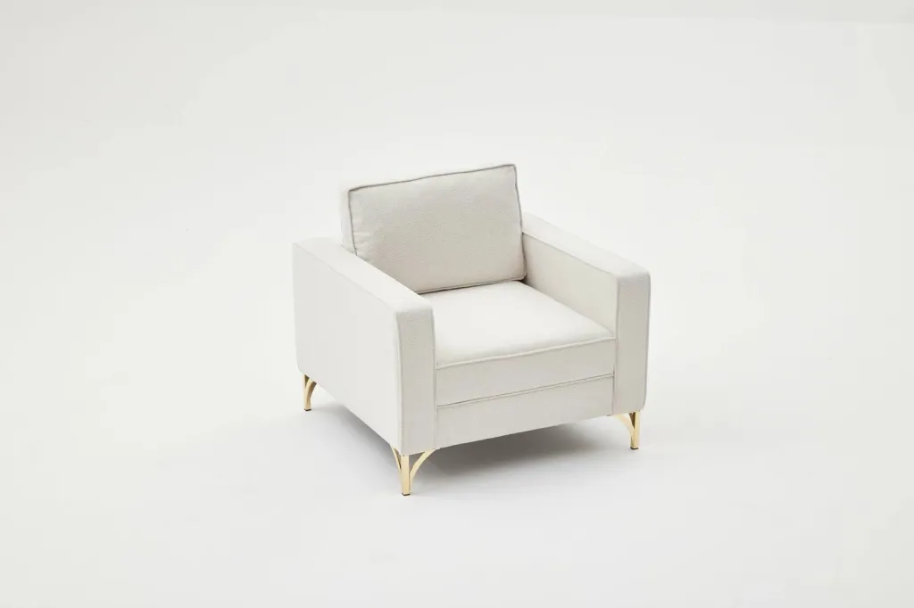 Karrige një vendëshe Atelier del Sofa, Berlin, krem, ari - 3