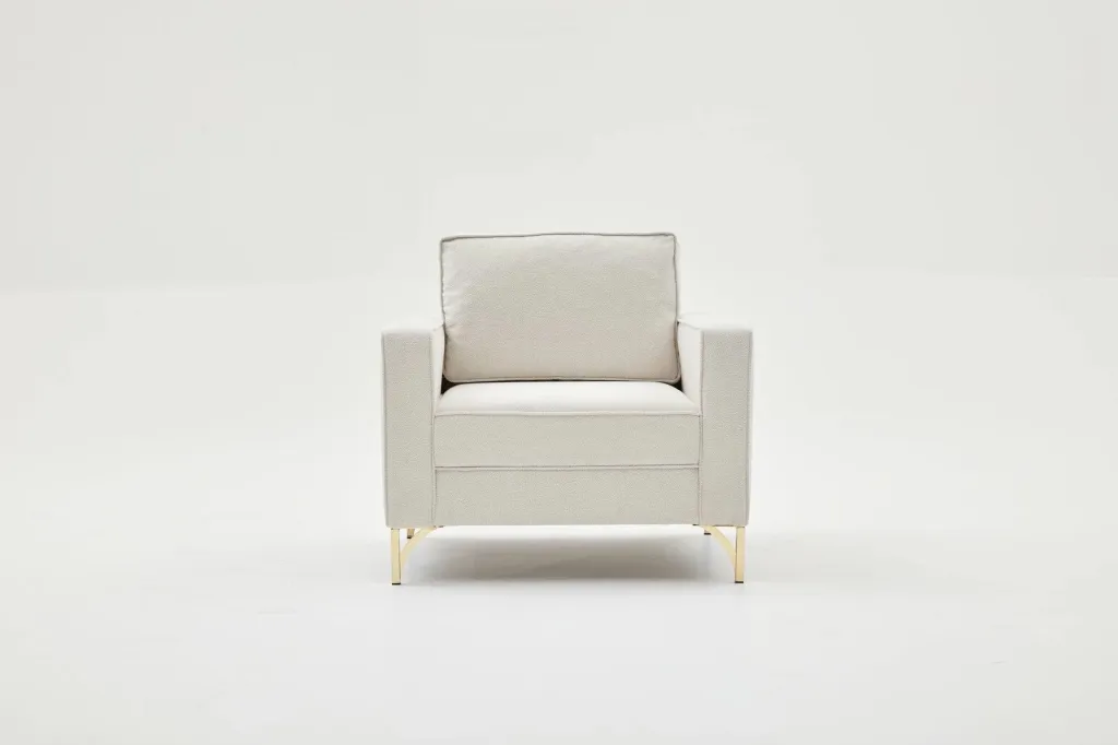 Karrige një vendëshe Atelier del Sofa, Berlin, krem, ari - 4
