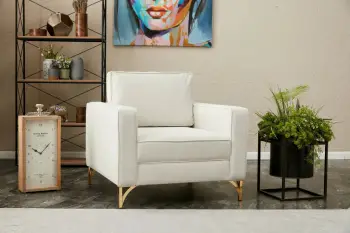Karrige një vendëshe Atelier del Sofa, Berlin, krem, ari