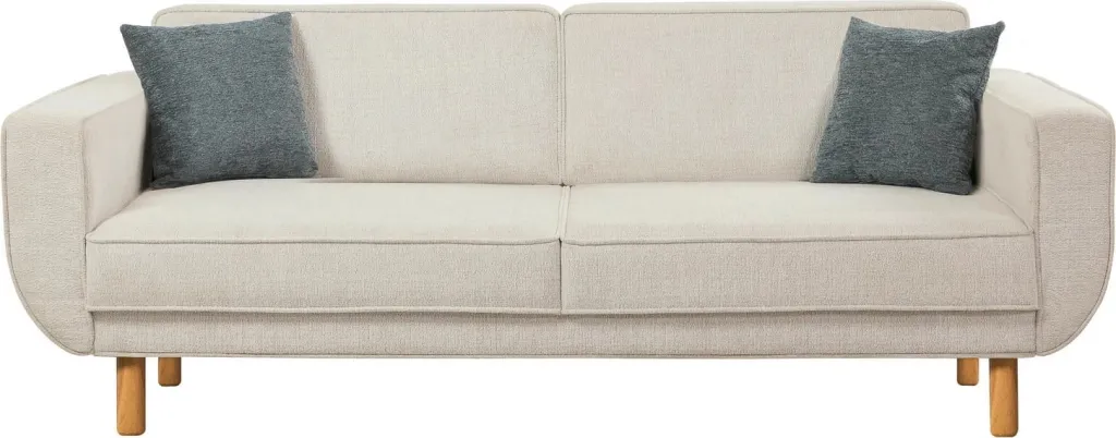Set divani me krevat Atelier del Sofa, Lorus, ngjyrë lisi dhe krem - 5