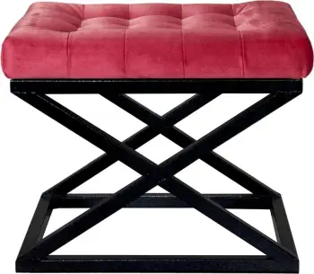 Puf Atelier del Sofa, ngjyrë e zezë dhe e kuqe, Capraz