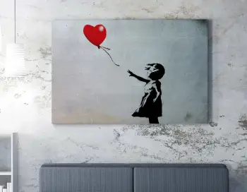 Pikturë dekorative në kanavacë, Girl with Balloon, shumëngjyrëshe, WY06, 70x100cm
