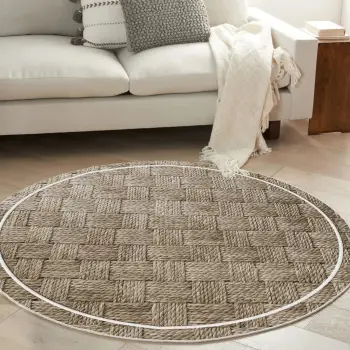 Qilim i rrumbullakët, ngjyrë gri, Conceptum Hypnose, Woopamuk502, 90x90cm