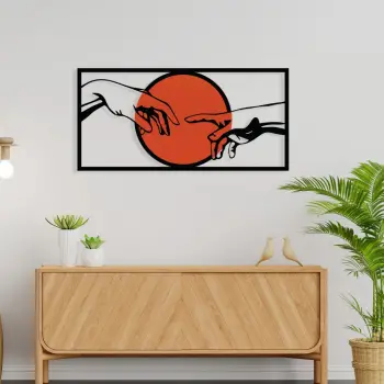 Aksesor dekorativ muri prej metali Wallity, Genesis, shumëngjyrësh, 120x58cm