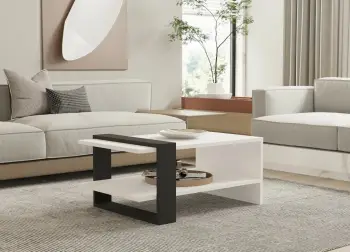 Tavolinë kafeje dy kate, Hanah Home, Funda, anthracite dhe e bardhë