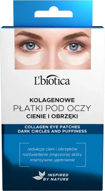 Patch nën sy për femra L'biotica për rrathë të zinj dhe fryrje, 3 palë