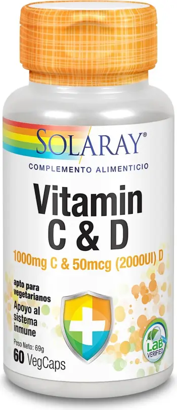 Suplement ushqimor Solaray Vitamina C & D 60 kapsula