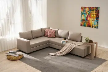 Kënd divan-krevat Atelier del Sofa, Aly, kënd i djathtë, bezhë
