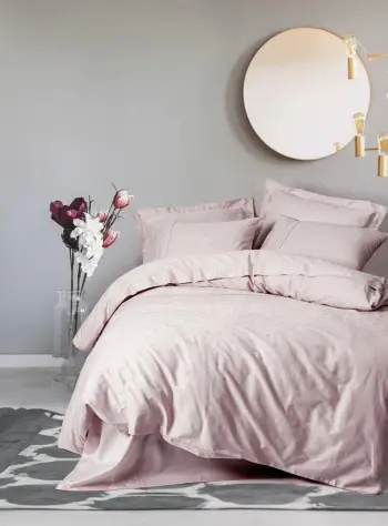 Set mbulesë për jorgan dopio, satin, L'essentiel Jana, ngjyrë pluhur