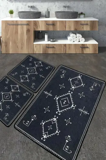 Set tapetash për banjo (3 copë), Mijölnir, ngjyrë gri e errët