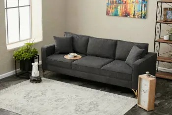 Divan treshe Atelier del Sofa, Berlin, antracit, këmbë ari