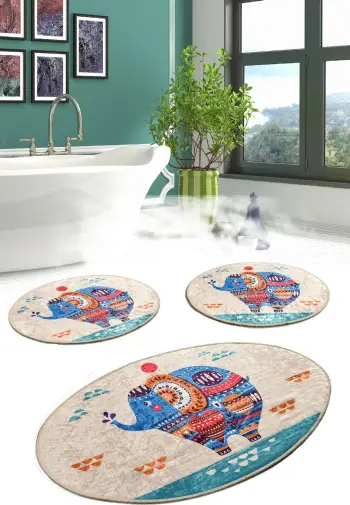 Set tapetash për banjo (3 copë), Mijölnir, etnike, shumëngjyrëshe