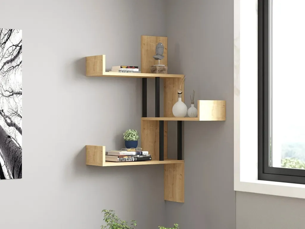 Raft muri Hanah Home, Bombe, ngjyrë lisi Sapphire Oak - 2