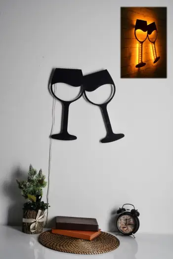 Dritë dekorative LED për mur, gota vere, e verdhë