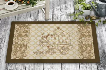 Shilte hyrëse PVC Aberto Design, motiv çajniku, shumëngjyrëshe, 45x70cm