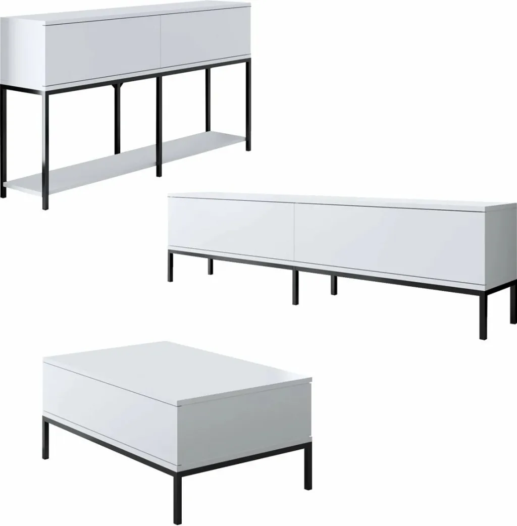 Set mobiljesh për dhomë dite, Hanah Home Lord, e zezë dhe e bardhë - 11