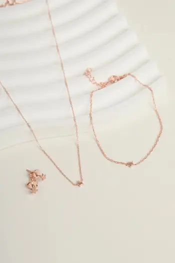 Set varëse, byzylyk dhe vathë prej argjendi, ngjyrë rozë, Elika Silver, ELKSLVR7690