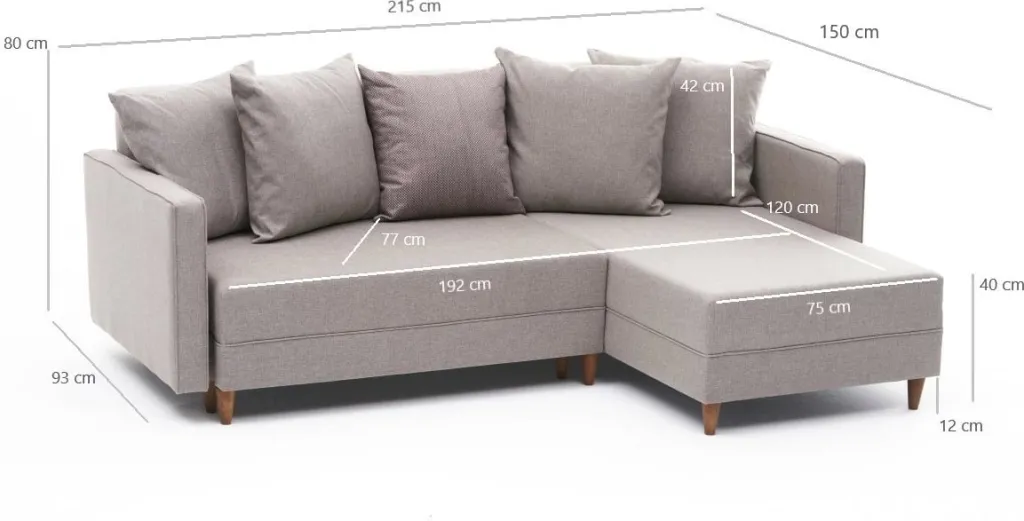 Kënd divan-krevat Aydam, ngjyrë krem, Atelier del Sofa - 7