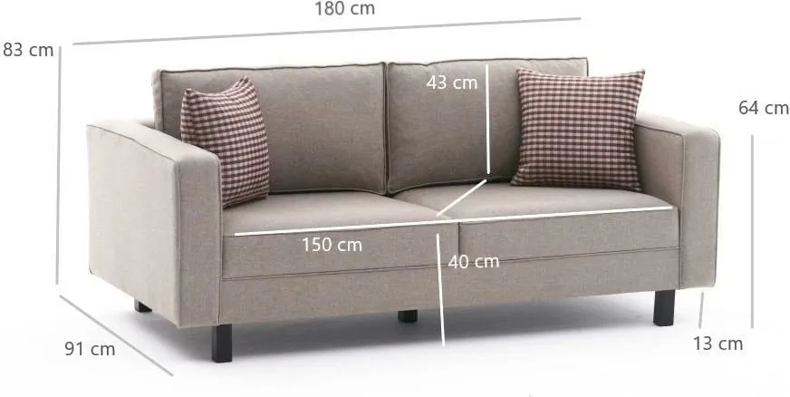 Divan dy vendësh Atelier del Sofa, lino Kale, krem - 8