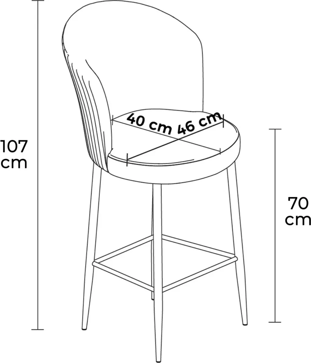 Set karrigesh për bar (6 copë), Hanah Home, Fora, kapuçino, krom - 2