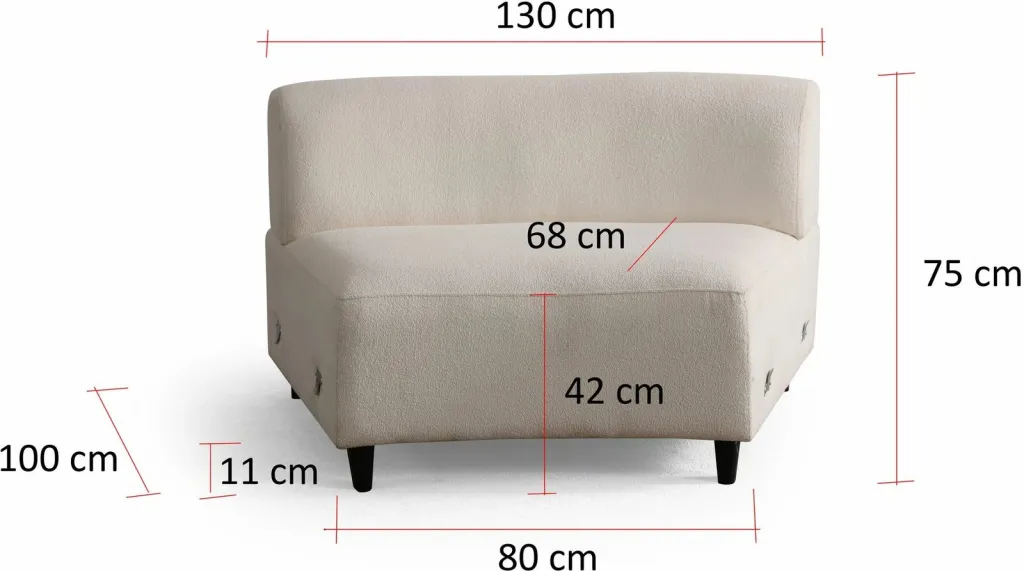 Këndare Atelier del Sofa, ngjyrë krem, U-shape, (L1 + 01 + 1R) - Corner v2 - 11