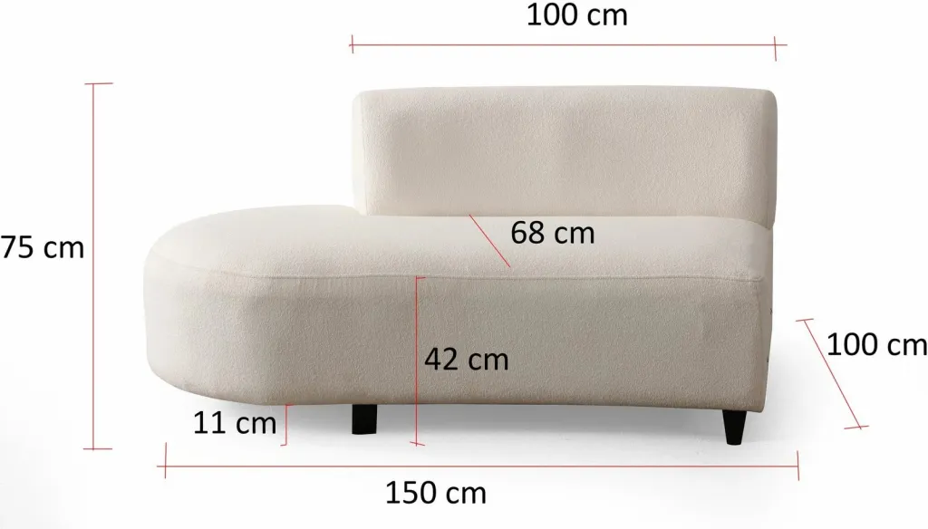 Këndare Atelier del Sofa, ngjyrë krem, U-shape, (L1 + 01 + 1R) - Corner v2 - 13