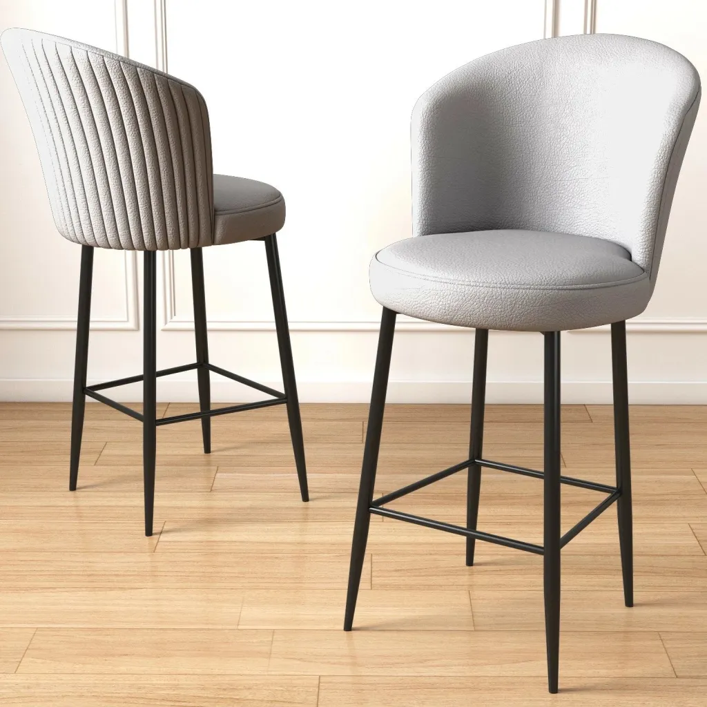 Set karrigesh për bar (2 copë), Hanah Home, Uras, gri dhe e zezë - 2
