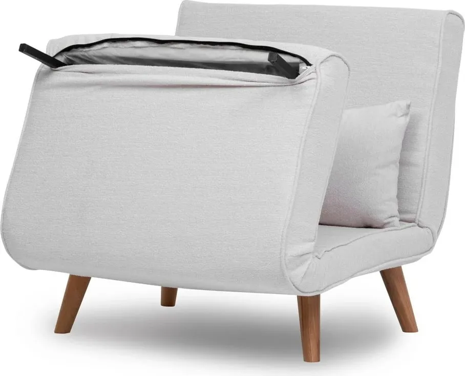 Krevat-karrige një vendi Atelier del Sofa, Folde Single, material teddy, e bardhë - 17