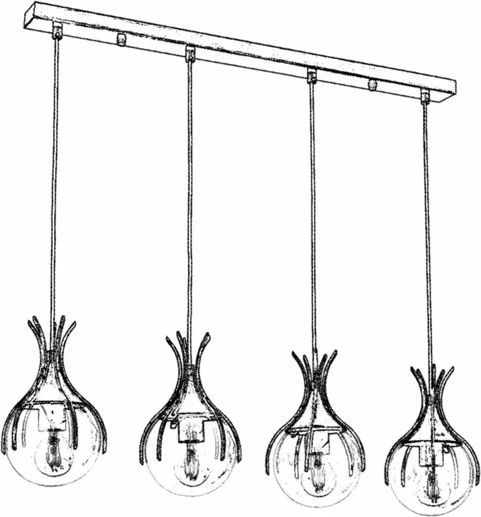 Llambadar Opviq, AV-1766-4EY, ngjyrë antike, 4 llampa - 5