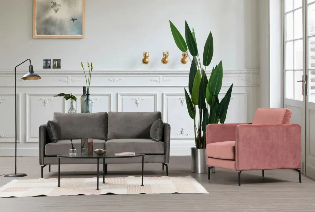 Divan dy ulës, ngjyrë gri, Sino 2 Seater - 2