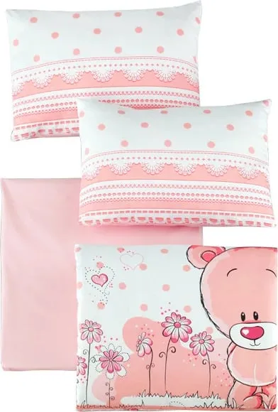 Set mbulesash për quilt për bebe, ngjyrë rozë dhe e bardhë, L'essentiel - 3