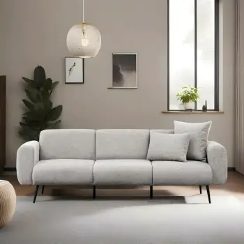 Divan treshe Atelier del Sofa, ngjyrë gri e çelët