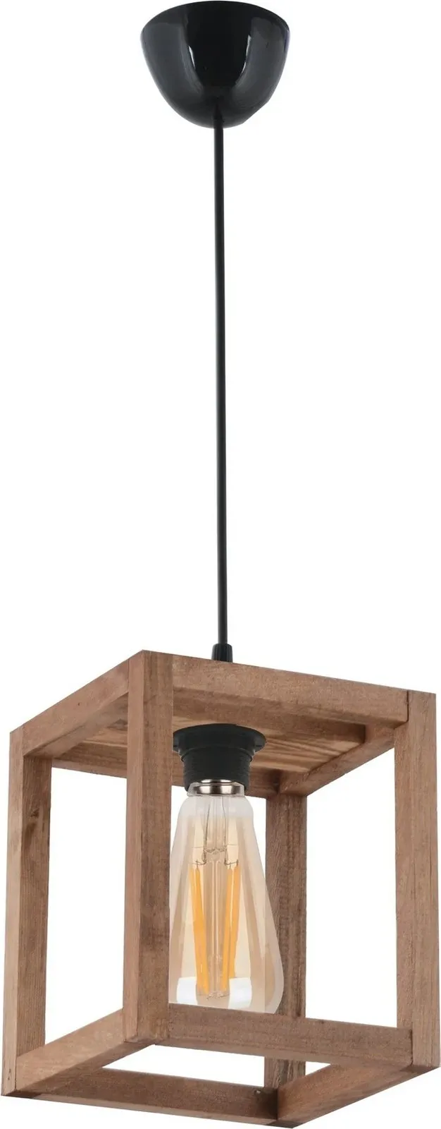 Llambë tavani druri, model Cube, ngjyrë kafe - 2