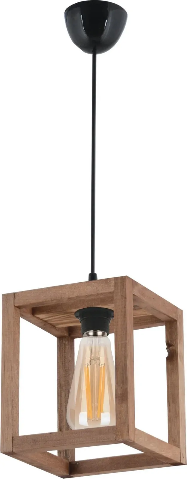 Llambë tavani druri, model Cube, ngjyrë kafe - 3