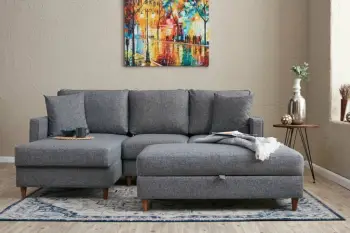 Këndare Eva, ngjyrë gri, Atelier del Sofa, pjesa e majtë