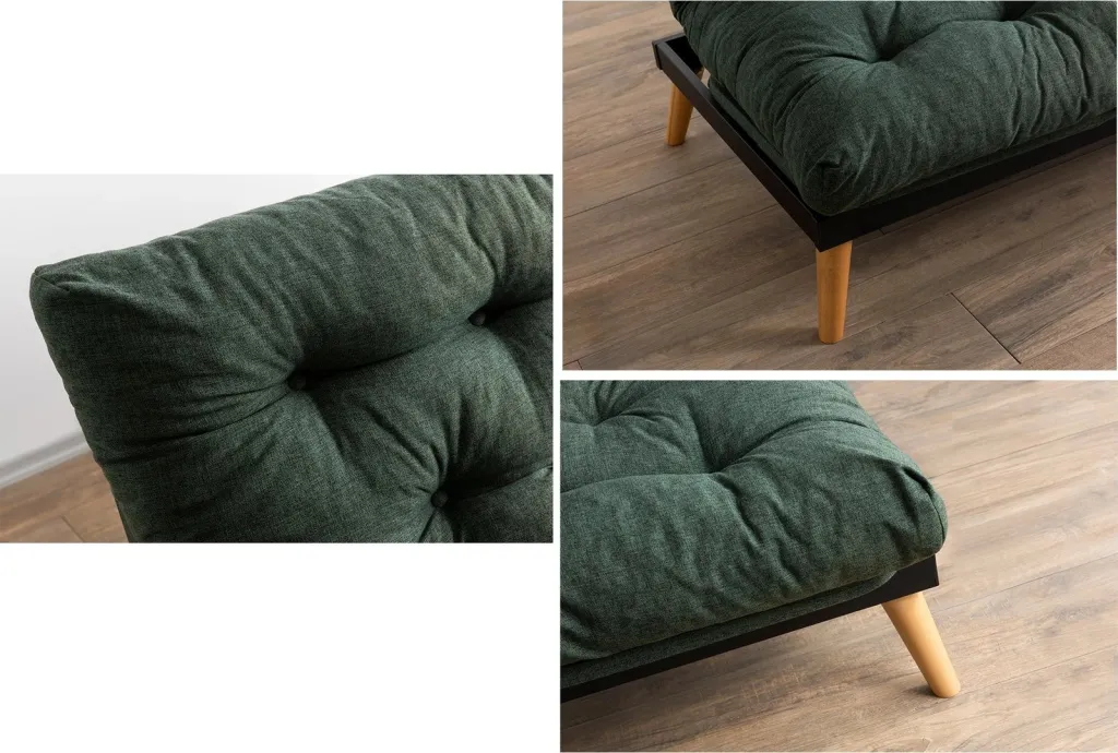 Divan-krevat treshe Atelier del Sofa, Saki, ngjyrë e gjelbër - 9