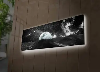 Pikturë dekorative me drita LED, Wallity, 3090NASA-009, shumëngjyrëshe, 30x90cm