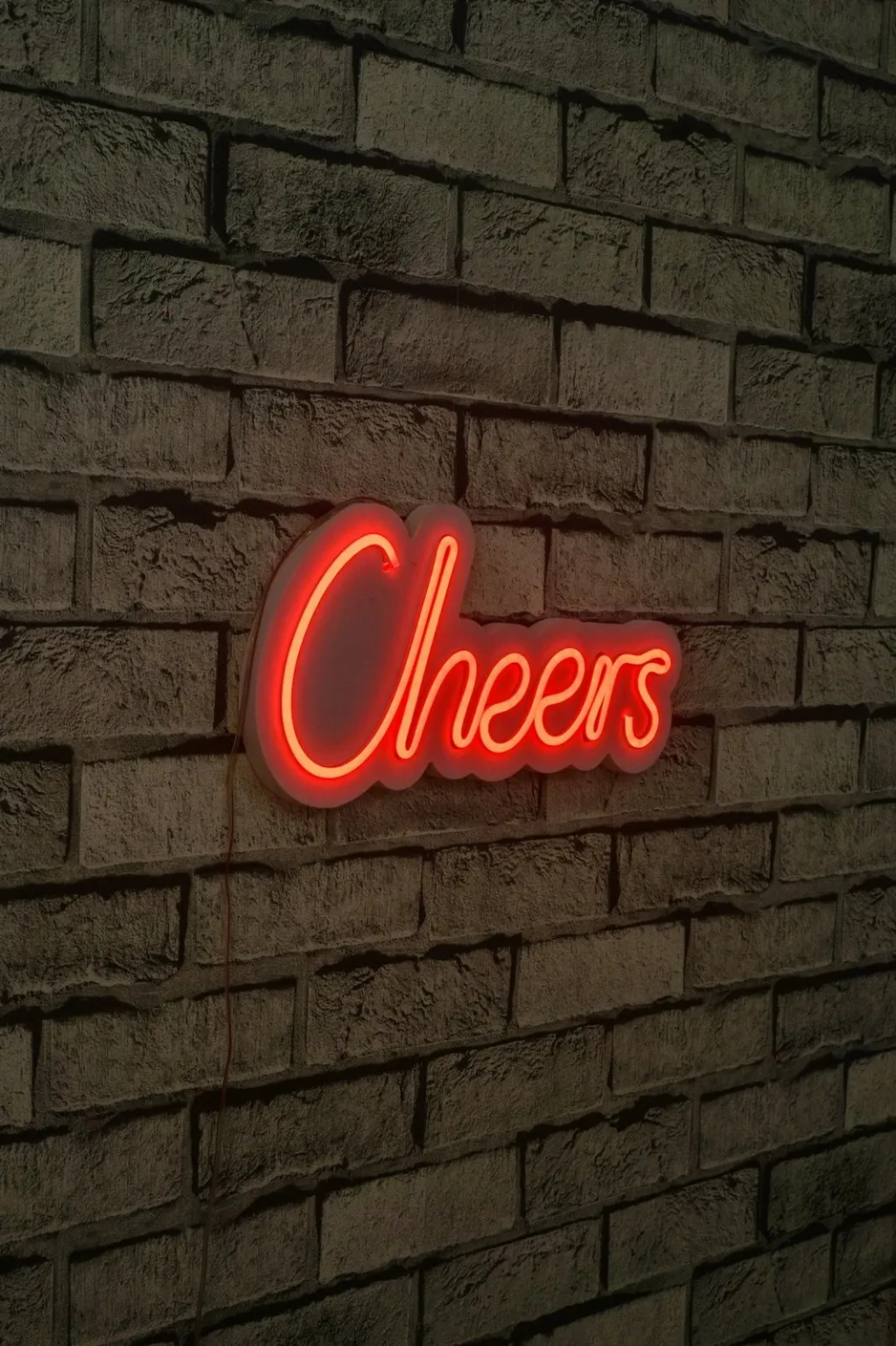 Dekor dritash LED plastike, Cheers, ngjyrë e kuqe - 2