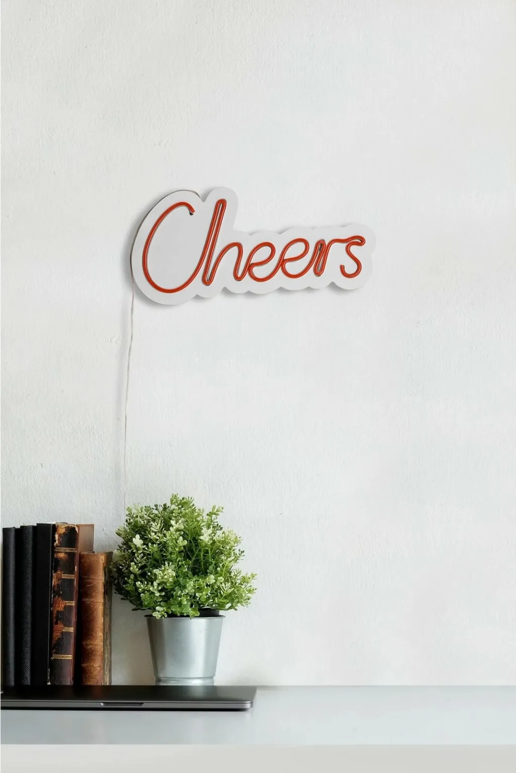 Dekor dritash LED plastike, Cheers, ngjyrë e kuqe - 5