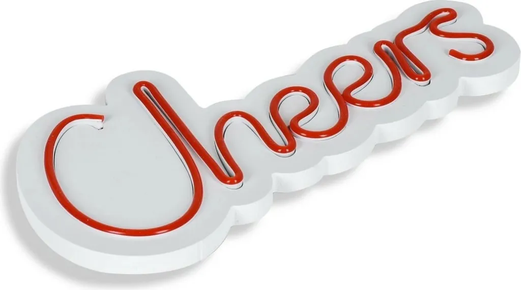 Dekor dritash LED plastike, Cheers, ngjyrë e kuqe - 6