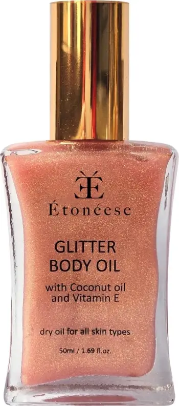 Vaj i thatë për trup Etoneese Glow Rose për femra me shkëlqim të artë, 50ml
