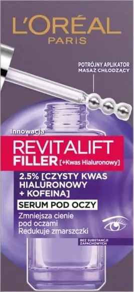 Serum për sy L'Oreal Paris Revitalift Filler, kundër rrudhave dhe qarqeve të errëta, 20ml
