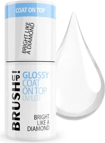 Top coat për thonj BrushUp! Glossy Coat On Top Hybrid Top Coat Bright Like A Diamond për femra 5g